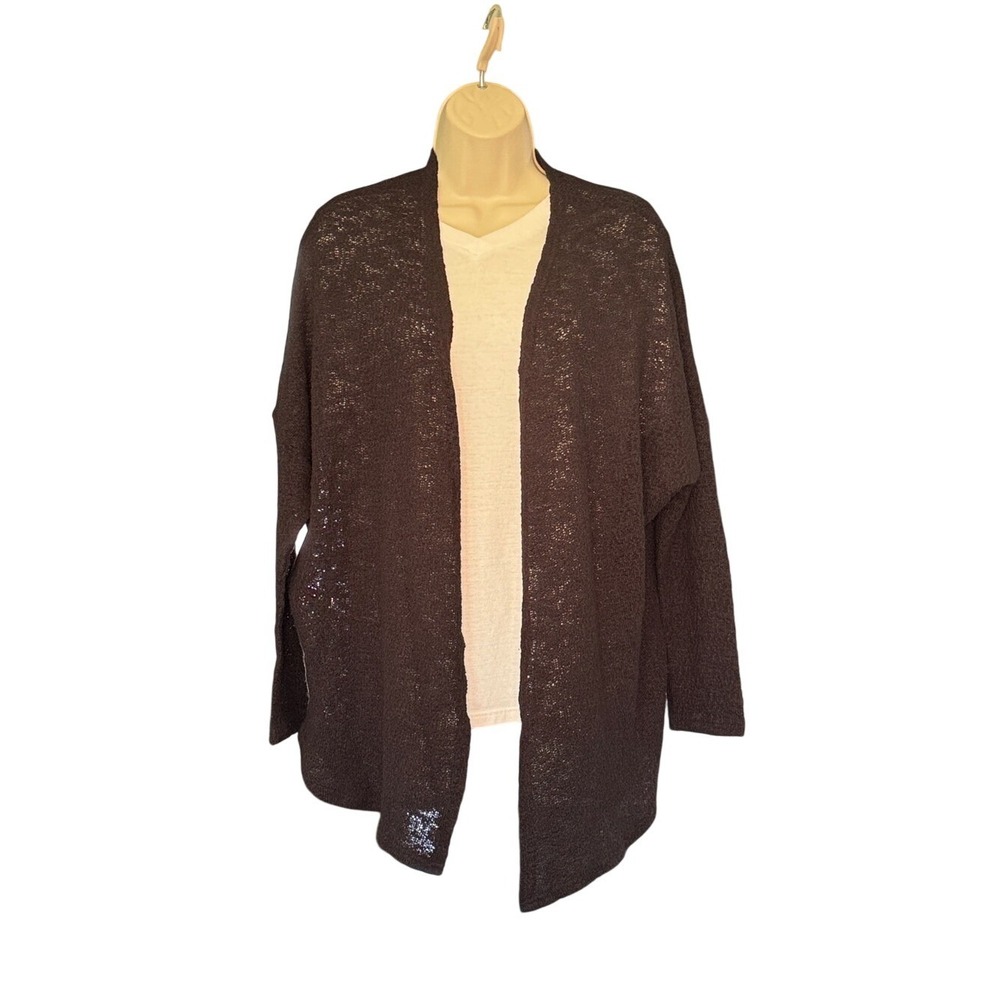 Mossimo Supply Co Womens Open Front Cardigan Sweater Black Knit Size M